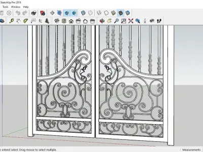 3d model of iron gate art exterior villa architecture 3D model