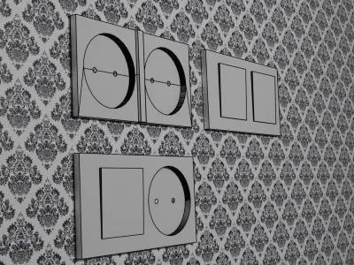 Sockets and switch Low-poly 3D model
