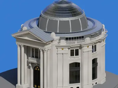 Low Poly Trade Exchange Building 3D model