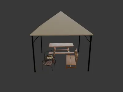 OUTDOOR FURNITURE PACK Low-poly 3D model