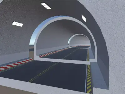 Modular Tunnel Low-poly 3D model