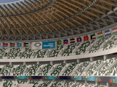 Tokyo National Olympic Stadium Football Field 3D model