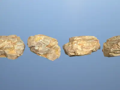6 Modular Cliff Rocks - 240818 Low-poly 3D model