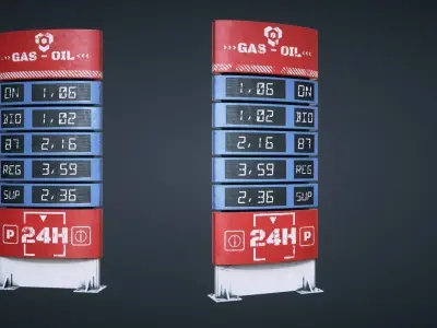 Fuel Price Display Low-poly 3D model