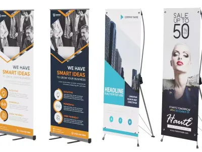 Advertising Banner Stands BLENDER 3D Model Cycles 3D model