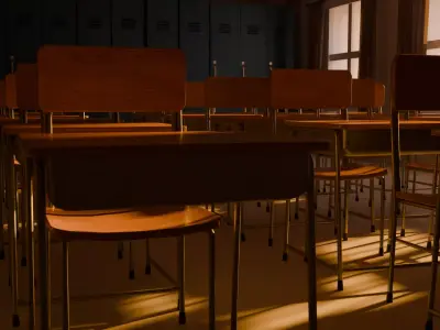 Classroom Interior 3D Model Low-poly 3D model