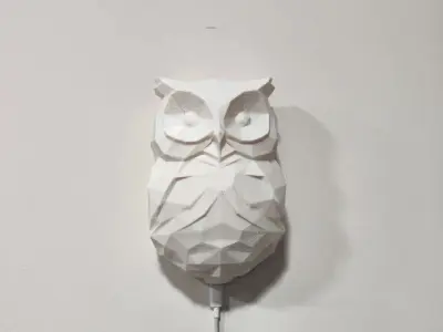 Cute Owl wall lamp 3D print model