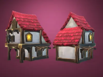 Vampire RTS Fantasy Buildings Low-poly 3D model