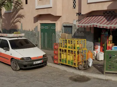 3D Gaz Propane Bottle Cage Low-poly 3D model