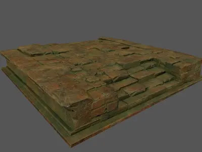 Stairs brick wall Low-poly 3D model get