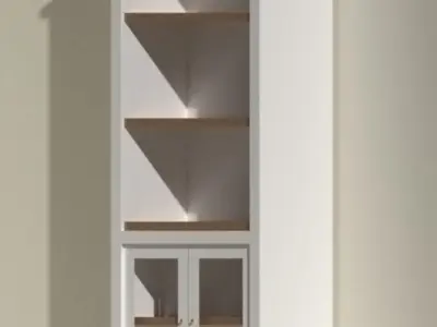 Bookcase with two doors Free 3D model
