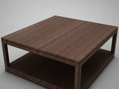 Wood Coffe Table Low-poly 3D model