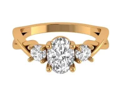 Oval Solitaire Ring 3D print model get