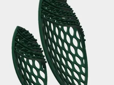 modern diamond setting net style pendant earrings set  3D print model