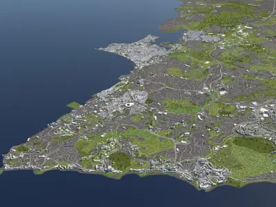 Salvador Brazil 50x50km 3D model