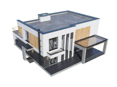 Modern house Max with BLENDER file 3D model
