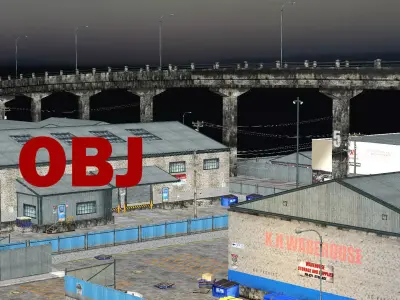 New York Modern City Street Part 2 Scene 3D Model Low-poly 3D model