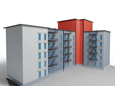 City appartment Low-poly 3D model