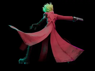 vash the stampede from trigun meterial and rigging 3D model