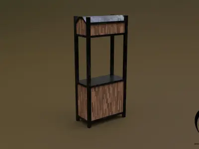 Trade stand 15 4in1 R - 4 PBR Texture 1 Model Low-poly 3D model