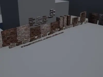 Brick and Wall Pack 01 Low-poly 3D model