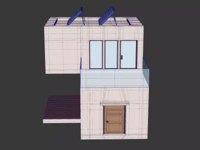 Cartoon Modern Solar House 3D model 3D model