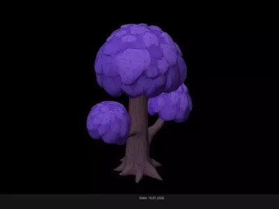 Low Poly Stylized Fantasy Tre Low-poly 3D model