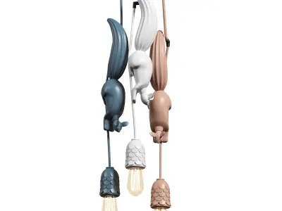 Pendant lamp Werve by Romatti pink 3D model