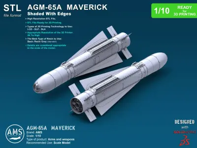 AGM-65A Maverick - Scale 1-10 3D print model
