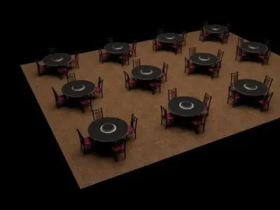 The cafe  Low-poly 3D model