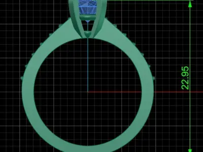 Solitaire ring 3D print model 32
