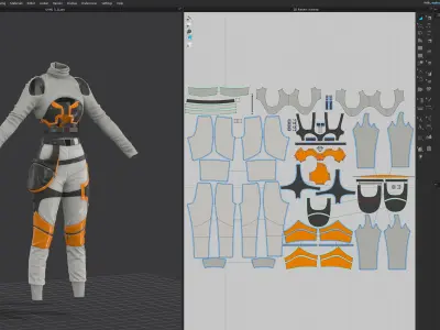 Women Street Wear Outfit 3D model