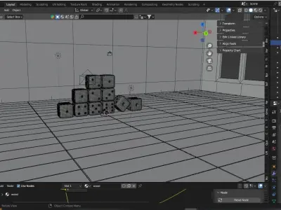 Game dices on the wooden floor 3D print model