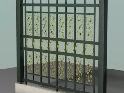 French Fence Free 3D model