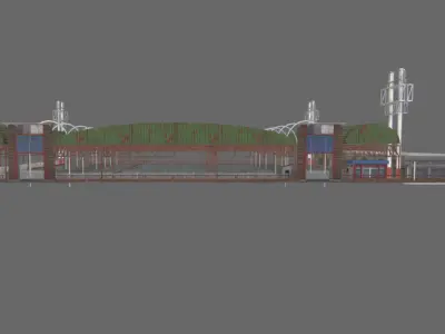 Building11 fabric Low-poly 3D model