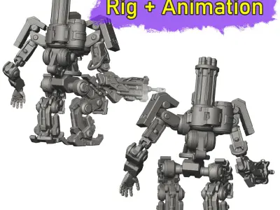 Bastion Model Rig and Animation 3D model
