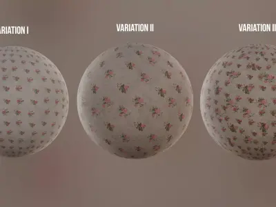 Linen Wallpaper Textures with Rose Pattern 4K Texture