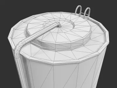 Silo metal pipe with ladder Low-poly 3D model