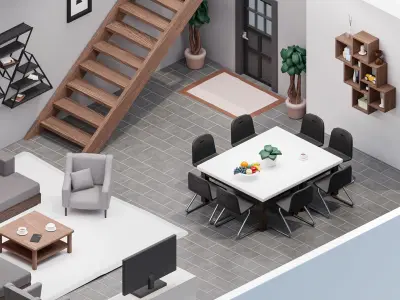 Room 37 Low-poly 3D model