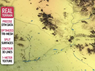 Phoenix - Topography Terrain Low-poly 3D model