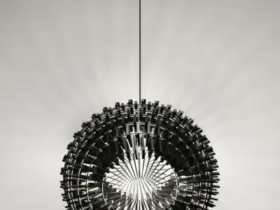 Glossy Black Lamp 3D model
