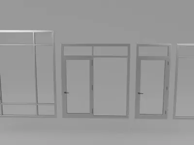 detailed doors and windows set and more 3D model