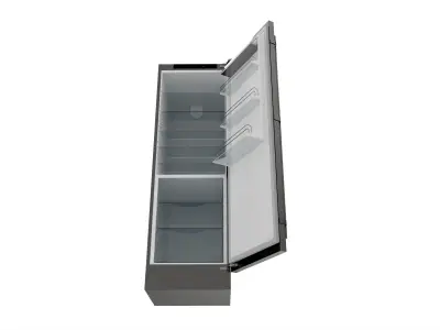 Free-standing refrigerator opened 3D model