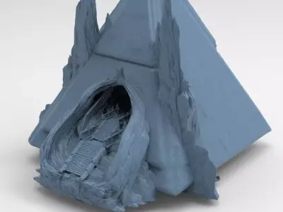 Tutankhamun temple ruins 3D model