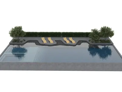 Swimming Pool Low-poly 3D model