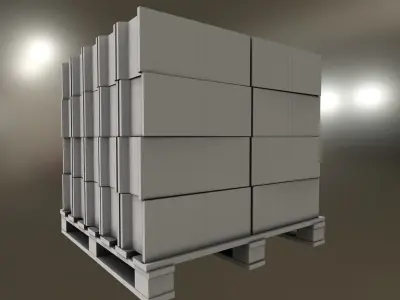 Block concrete Low-poly 3D model