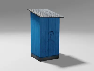 Blue WC Low-poly 3D model