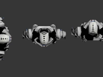 3D model of a humanoid robot Low-poly 3D model