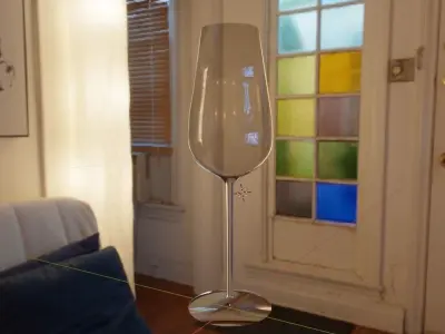 wineglass glass of wine on couch Low-poly 3D model