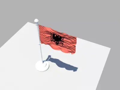 Albania Flag 3D model